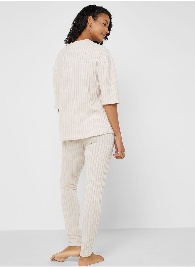 Ginger - Ribbed Pyjama Pant Set - Image 1