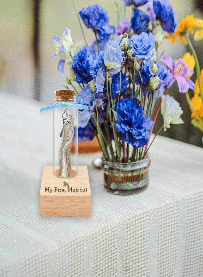 Liannan First Haircut Curl Keepsake Jar，Personalized First Curl Baby's First Lock of Hair，My First Haircut Keepsake，Custom First Haircut Photo Gift (blue) - Image 3