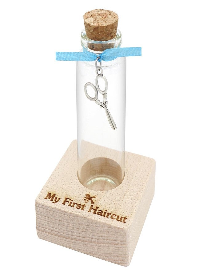 Liannan First Haircut Curl Keepsake Jar，Personalized First Curl Baby's First Lock of Hair，My First Haircut Keepsake，Custom First Haircut Photo Gift (blue) - Image 1