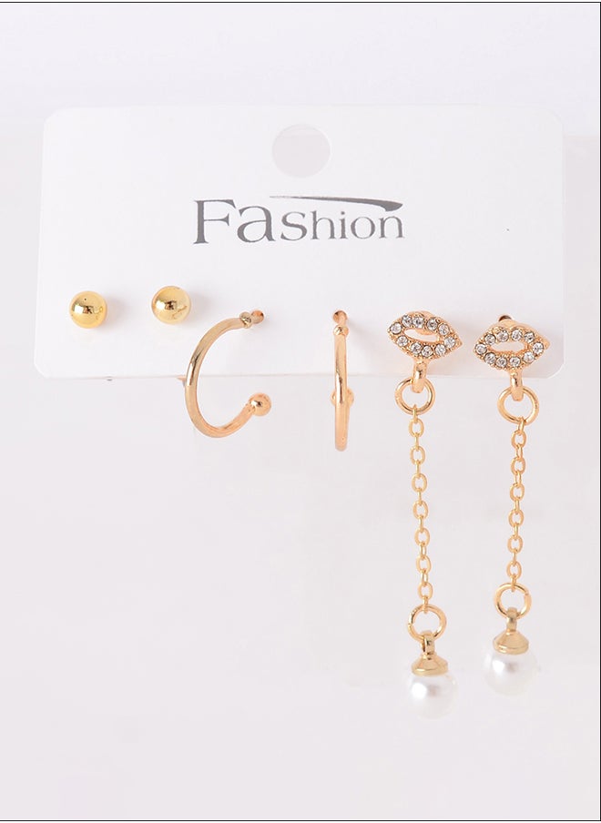 Akher el Ankoud - 3 pairs earring set with different styles (Kiss) - Image 1