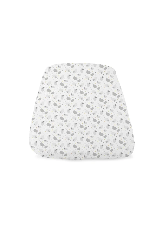 Chicco Crib Set 2 Fitted Sheets Compatible With Next2Me Forever, Grey Sheep