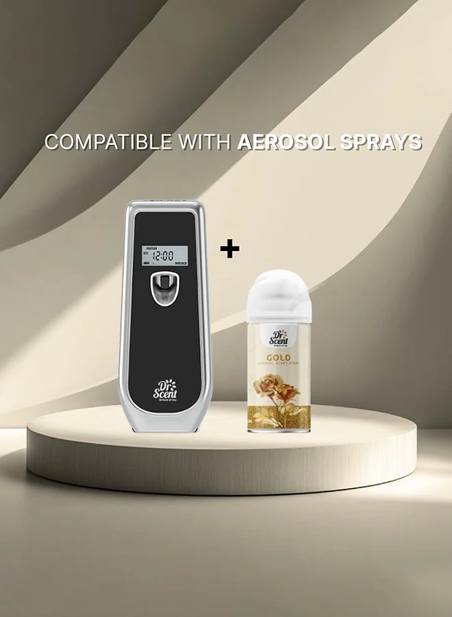 دكتور سينت مجموعة عطر Dr Scent Breeze of Joy الأوتوماتيكية مع شاشة LCD من Voltalia + عبوة بخاخ 300 مل (ذهبي)