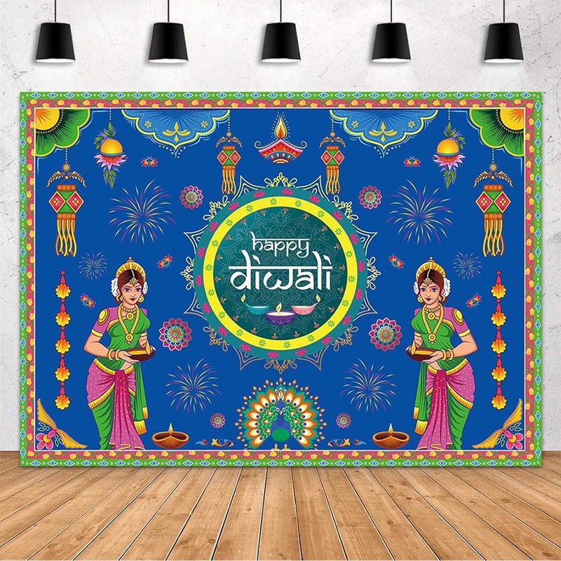 ARS Happy Diwali Backdrop for Home Diwali Banner Backdrop Festival of Lights Banner Deepavali Decorations Diwali Photo Booth Props Diwali Decorations - Image 1