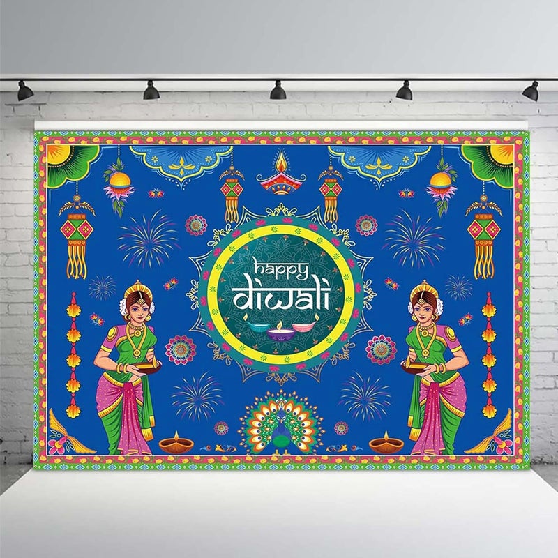 ARS Happy Diwali Backdrop for Home Diwali Banner Backdrop Festival of Lights Banner Deepavali Decorations Diwali Photo Booth Props Diwali Decorations - Image 2