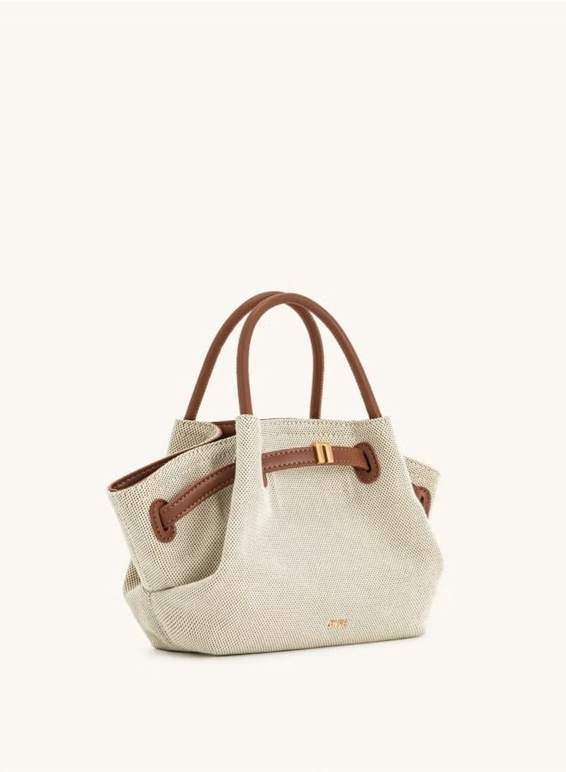 JW PEI Hana Mini Dumpling Bag - Women's Small Crossbody & Shoulder Bag for Work and Daily Use-Cream Canvas - Image 2