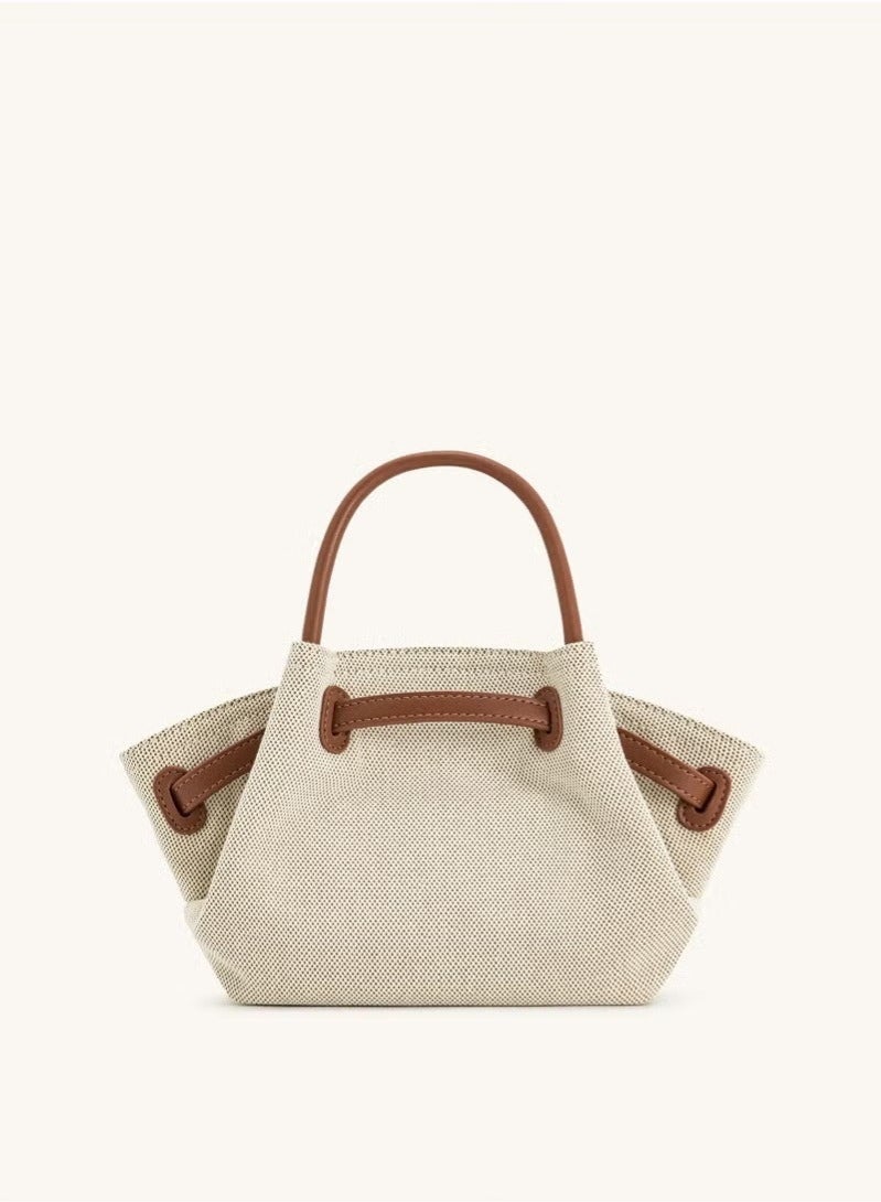 JW PEI Hana Mini Dumpling Bag - Women's Small Crossbody & Shoulder Bag for Work and Daily Use-Cream Canvas - Image 3