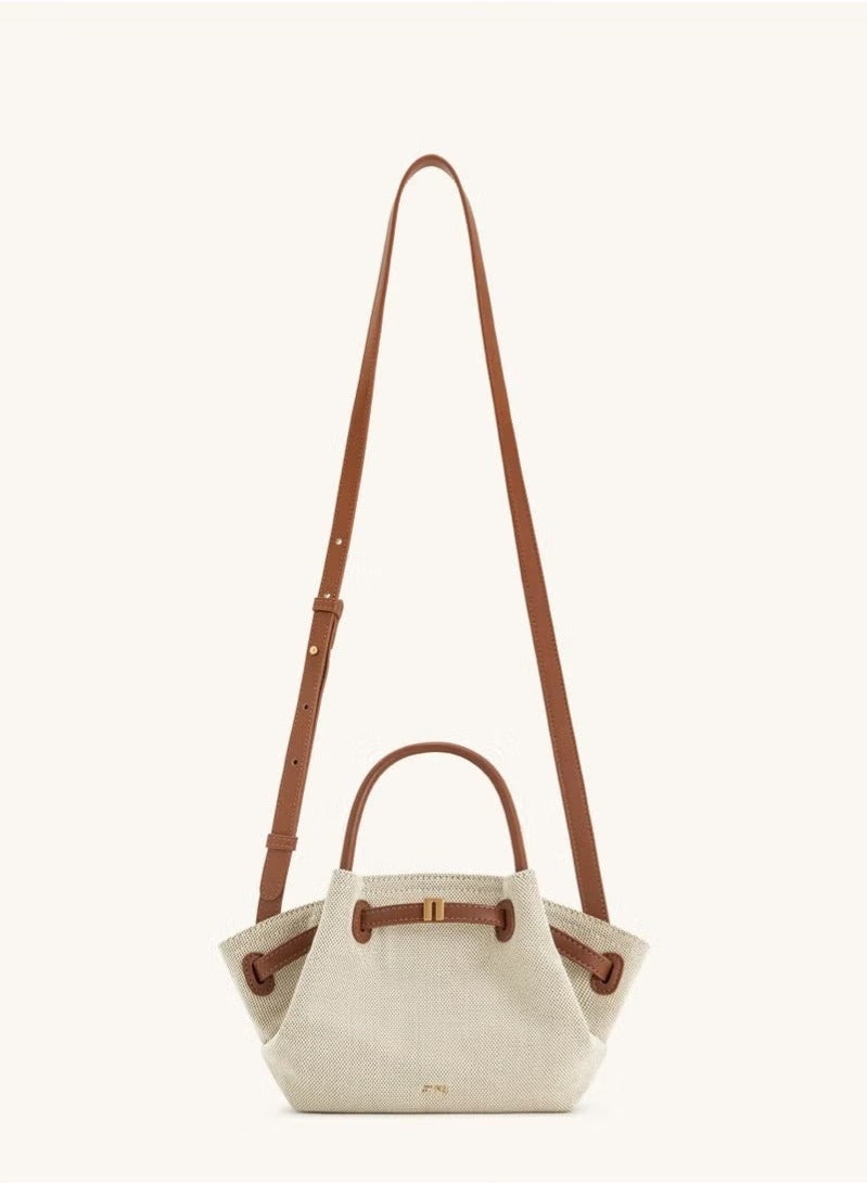 JW PEI Hana Mini Dumpling Bag - Women's Small Crossbody & Shoulder Bag for Work and Daily Use-Cream Canvas - Image 5