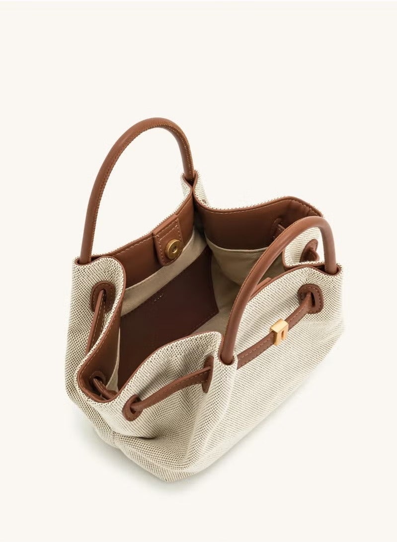 JW PEI Hana Mini Dumpling Bag - Women's Small Crossbody & Shoulder Bag for Work and Daily Use-Cream Canvas - Image 4