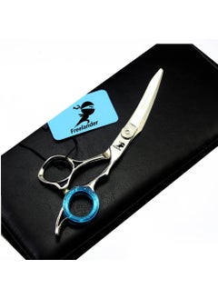 Professional Gold Barber Scissors Salon Hair Cutting Shears Japan Stainless Steel Thinning Scissors Kit with Leather Case CSilver