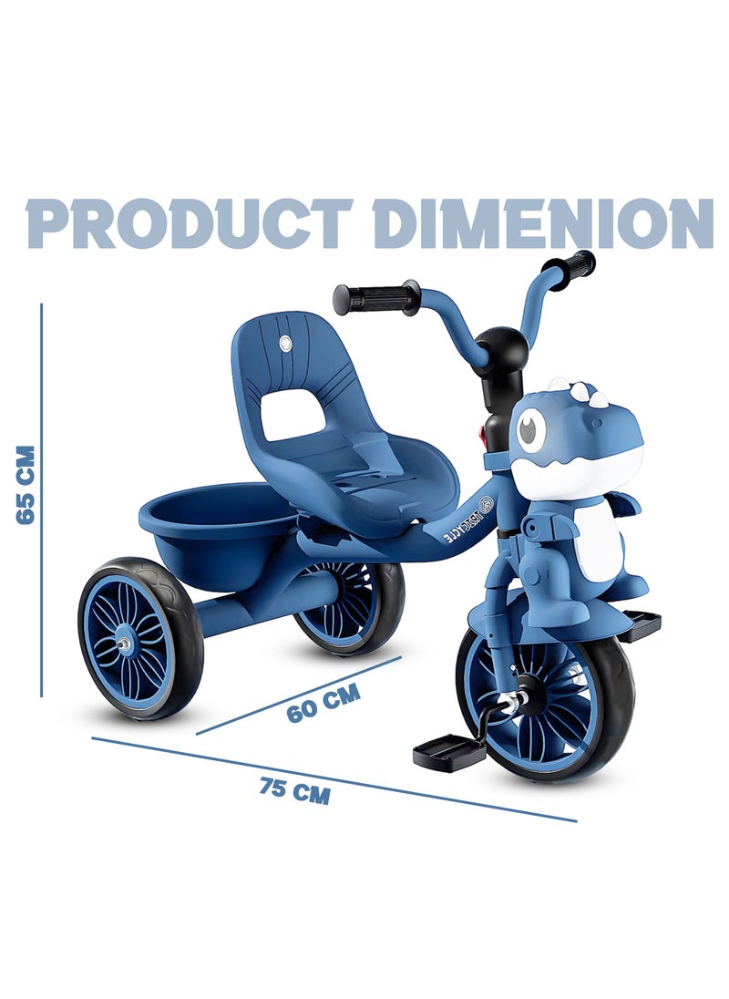 MarkedOne Tricycle for Kids, Baby Cycle with Light and Music, Kids Tricycle with Back Storage Basket & 3 Wheels, Kids Cycle Bike For 2 to 5 Years Boys Girls Blue  - Image 4