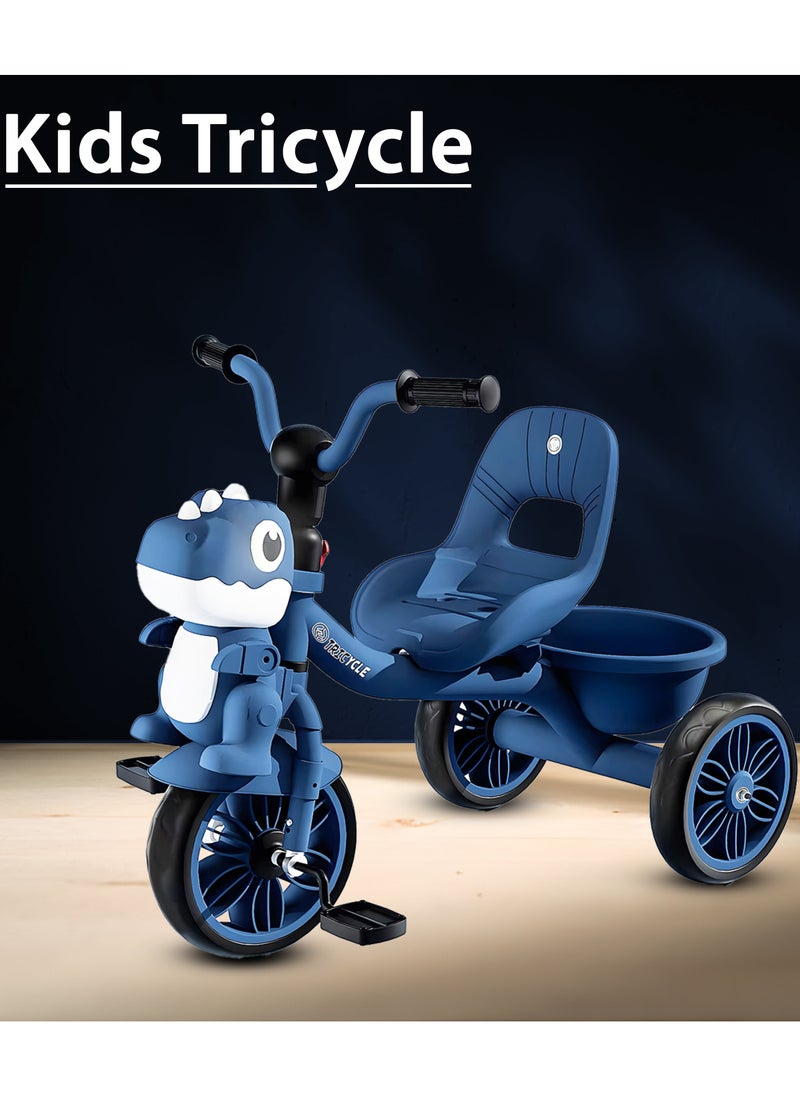 MarkedOne Tricycle for Kids, Baby Cycle with Light and Music, Kids Tricycle with Back Storage Basket & 3 Wheels, Kids Cycle Bike For 2 to 5 Years Boys Girls Blue  - Image 5