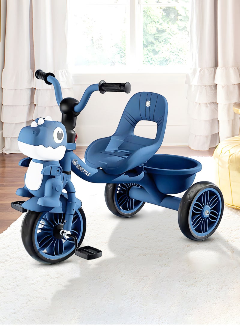 MarkedOne Tricycle for Kids, Baby Cycle with Light and Music, Kids Tricycle with Back Storage Basket & 3 Wheels, Kids Cycle Bike For 3+ Years Boys Girls  Dark Blue - Image 3