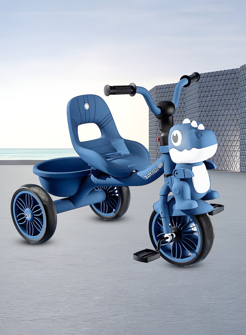 MarkedOne Tricycle for Kids, Baby Cycle with Light and Music, Kids Tricycle with Back Storage Basket & 3 Wheels, Kids Cycle Bike For 3+ Years Boys Girls  Dark Blue - Image 5