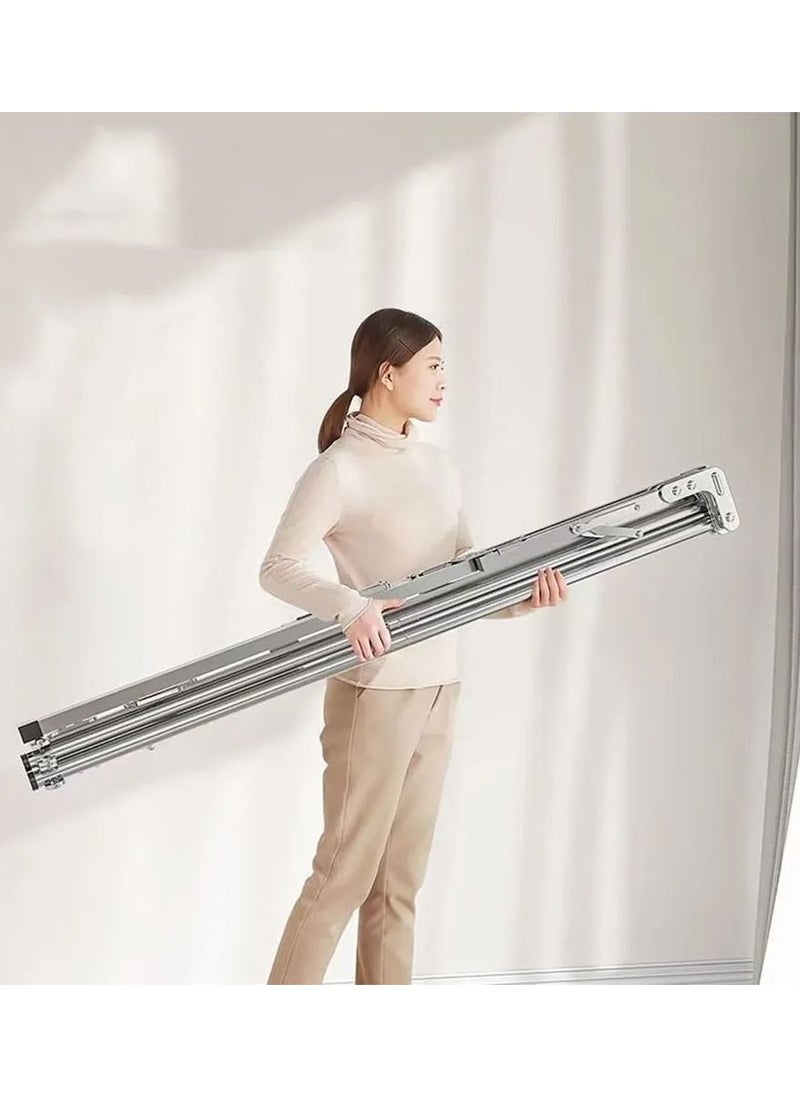 DubaiGallery Clothes Drying Rack for Laundry Foldable Free of Installation Adjustable Stainless Steel Garment Rack  - Image 4