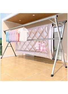 DubaiGallery Clothes Drying Rack for Laundry Foldable Free of Installation Adjustable Stainless Steel Garment Rack  - Image 2
