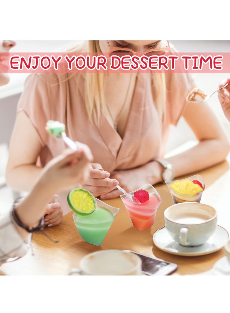 Zikra 50 Pcs 4.5 oz Clear Plastic Dessert Cups with Spoons - Mini Disposable Trifle Mousse Cups for Pudding, Fruit, and Appetizers - Perfect for Parties and Events - Image 4