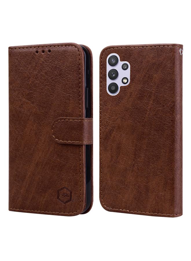 S-TOP Case For Samsung Galaxy A32 4G Skin Feeling Oil Leather Texture PU + TPU Phone Case - Image 1