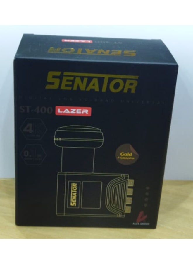 SENATOR LAZER ST-400 QUAD LNB  UNIVERSAL GOLD F-CONNECTOR - Image 1