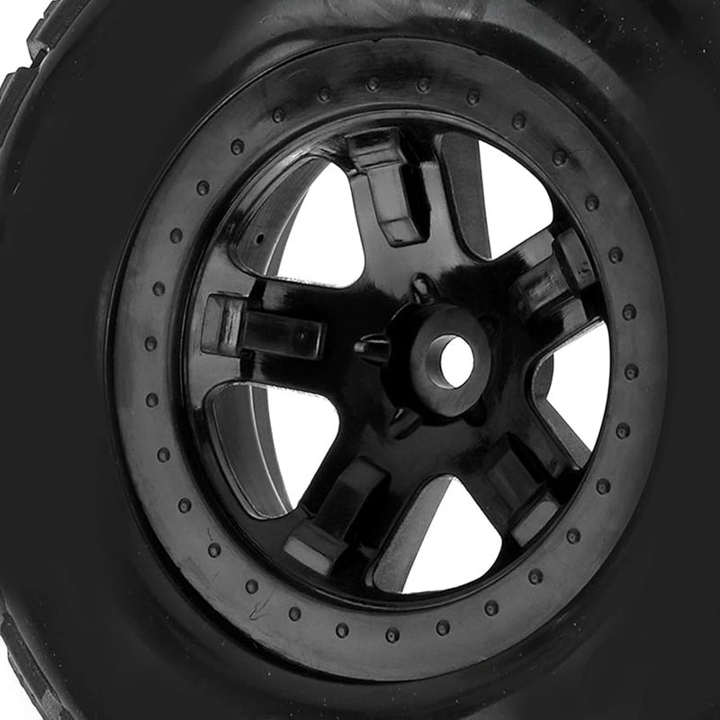 مجموعة إطارات مطاطية ناعمة عالية الجودة من 4 قطع لشاحنات RC ذات المسار القصير بمقياس 1:10 باللون الأسود - Image 4