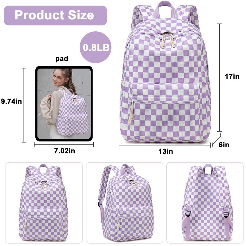 Bluboon School Backpack for Teen Girls Bookbags Elementary High School Corduroy Laptop Bags Women Travel Daypacks - Image 4