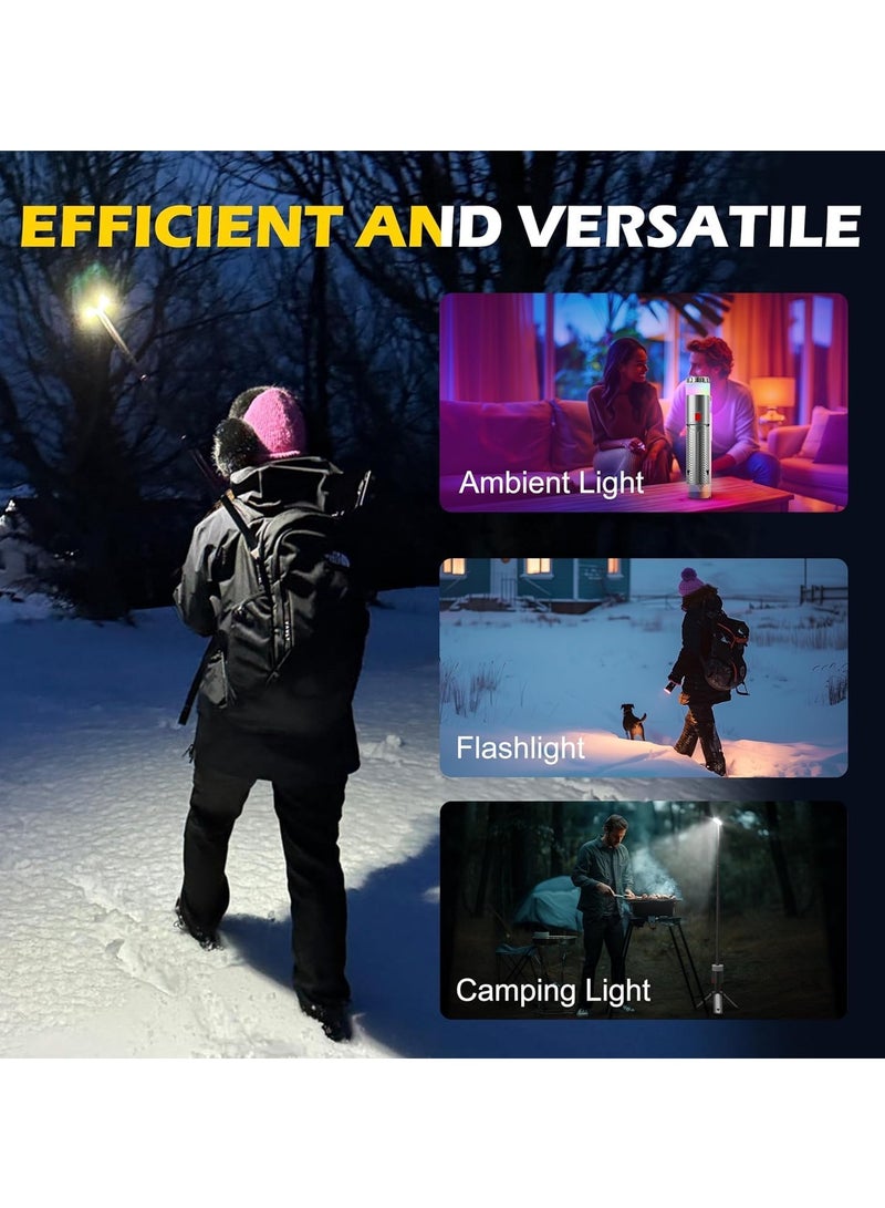 XiuWoo Portable Rechargeable Camping Light, Multi-Functional Outdoor Light,Telescoping Light, Telescopic Camping Lantern, Cordless Work Light with Adjustable Stand, 15 Color - Image 4
