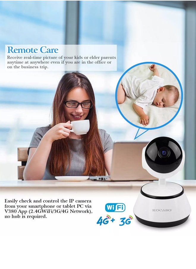 Generic - Wireless Network IP Pet Home Camera Video Recording Motion Detection with Two-Way Audio and Night Vision Pet Camera for Home Indoor Use - Image 1