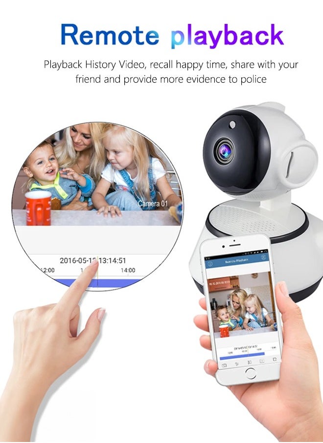 Generic - Wireless Network IP Pet Home Camera Video Recording Motion Detection with Two-Way Audio and Night Vision Pet Camera for Home Indoor Use - Image 1