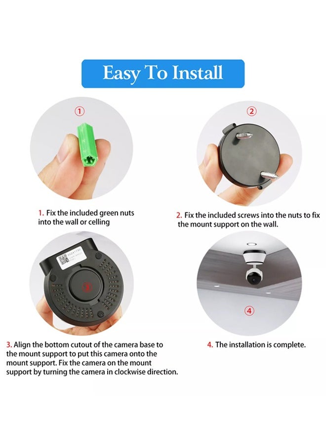Generic - Wireless Network IP Pet Home Camera Video Recording Motion Detection with Two-Way Audio and Night Vision Pet Camera for Home Indoor Use - Image 1