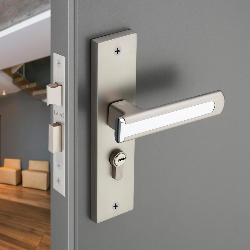 LAPO LAPO Door Lock for Main Door Mortise Door Lock for Home Lock Handlesets for Bedroom Mortise Handlesets with 3 Brass Keys Satin Matt Finish 3 Years Warranty RO167CY  - Image 1