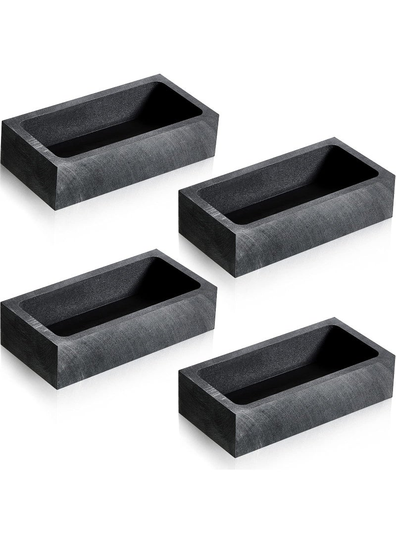 Patelai 4 Pieces Graphite Ingot Mould 90 x 40 x 20 mm Crucible Ingot Casting Mould Silver 1 KG for Gold Silver Metal Aluminum Copper Brass Melting Casting Refining 