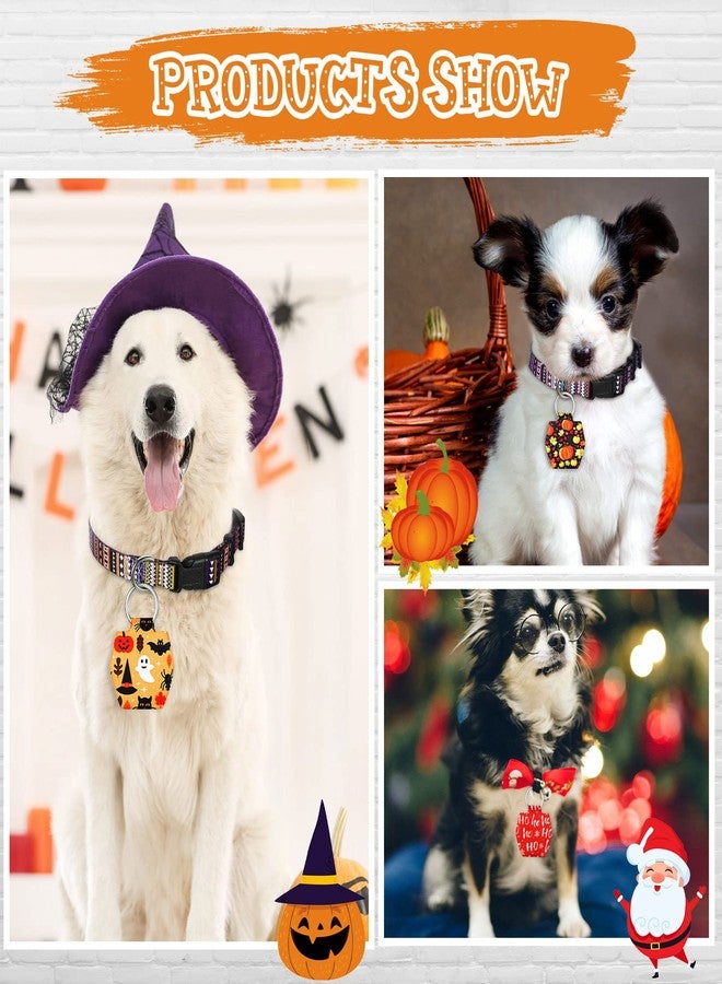 Reginary 6 Pieces Dog Tag Silencer Dog Tag Cover Portable Pet ID Soundless Silencer Bag with Rings Quiet Bag Protector for Pets(Festival Style) - Image 2