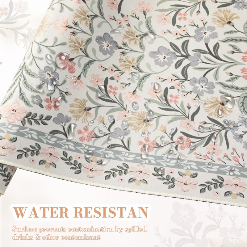 iCasso Desk Matt for Desktop, Cute Desk Pad Mat, XXL Large Mouse Pad, Anti-Slip Big Mousepad with Stitched Edges, Keyboard Pad for Computer(Gray Floral) - Image 5