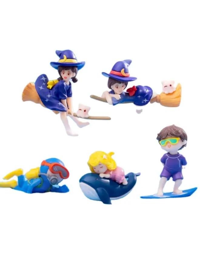 B&K Mini Aquarium Floating  Decor Accessories 5 Types - Image 1