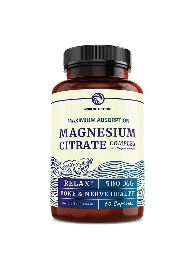 Magnesium Citrate Complex; 500 Mg; High Absorption Formula; Calm Relaxation & Digestion Support Supplement With Elemental Magnesium Oxide; Glutenfree Soyfree; 60 Capsules (2Month Supply) - pzsku/ZB0C45066DC6EA4543DDEZ/45/_/1698054064/1d3f0091-d77f-49f1-824a-fe8d37fca637