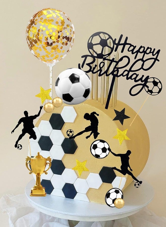 28PCS Football Theme Cake Topper  Football Players Cupcake Toppers  Happy Birthday Cake Picks Football Theme Party Cake Decorations  Soccer Party Theme Decorations for Baby Shower Party Favors Game Day Party Supplies - Image 4