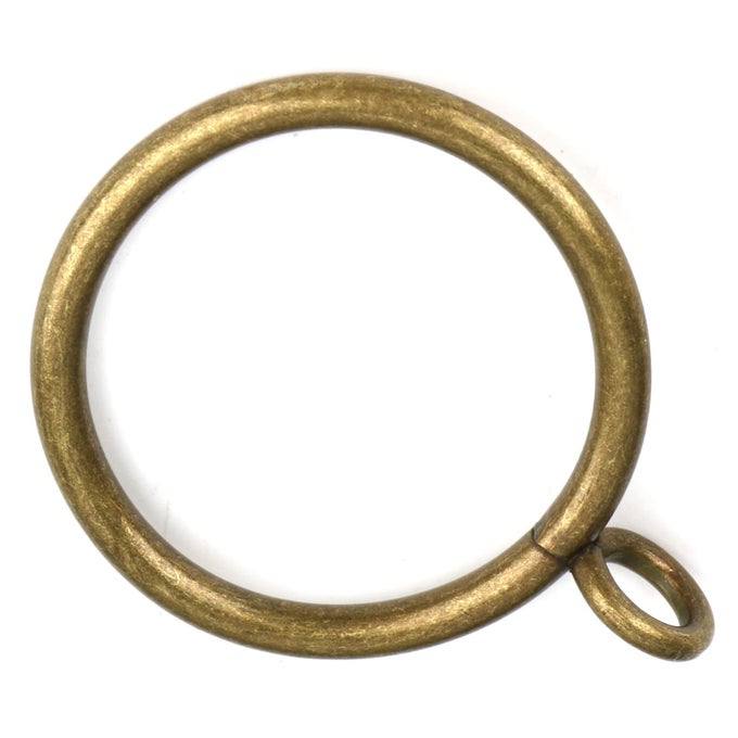 Antique Brass Curtain Rings with Eyelets for Up to 34inch Curtain Rods Set of 30 PCS Curtain Rings 1 inch Inner Diameter