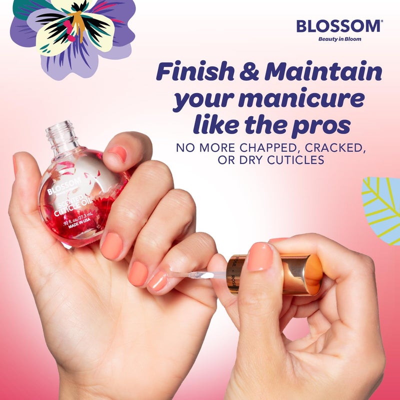 Blossom Cuticle Oil for Nails, Hydrating, Moisturizing, Scented Nail Oil Cuticle Care, Infused with Real Flowers, Made in USA, 0.5 fl. oz, Amazon Exclusive, Raspberry - Image 5