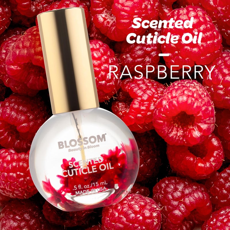 Blossom Cuticle Oil for Nails, Hydrating, Moisturizing, Scented Nail Oil Cuticle Care, Infused with Real Flowers, Made in USA, 0.5 fl. oz, Amazon Exclusive, Raspberry - Image 2