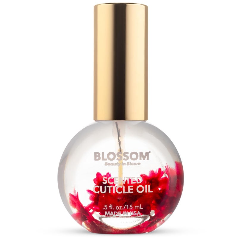 Blossom Cuticle Oil for Nails, Hydrating, Moisturizing, Scented Nail Oil Cuticle Care, Infused with Real Flowers, Made in USA, 0.5 fl. oz, Amazon Exclusive, Raspberry - Image 1
