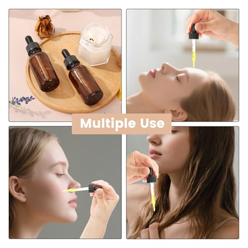 AuroTrends Amber Dropper Bottle 1 oz 48Pack, Glass Tincture Bottles with Dropper - Amber Glass Dropper Bottle 1 oz with Funnel/Stickers/Plastic Graduated Pipette (1fl.oz, Set of 48) - Image 2