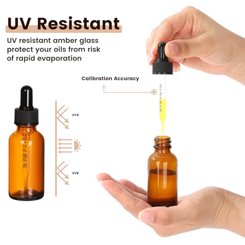 AuroTrends Amber Dropper Bottle 1 oz 48Pack, Glass Tincture Bottles with Dropper - Amber Glass Dropper Bottle 1 oz with Funnel/Stickers/Plastic Graduated Pipette (1fl.oz, Set of 48) - Image 3