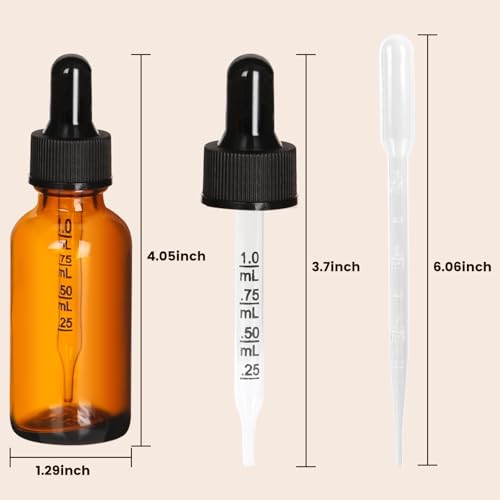 AuroTrends Amber Dropper Bottle 1 oz 48Pack, Glass Tincture Bottles with Dropper - Amber Glass Dropper Bottle 1 oz with Funnel/Stickers/Plastic Graduated Pipette (1fl.oz, Set of 48) - Image 5