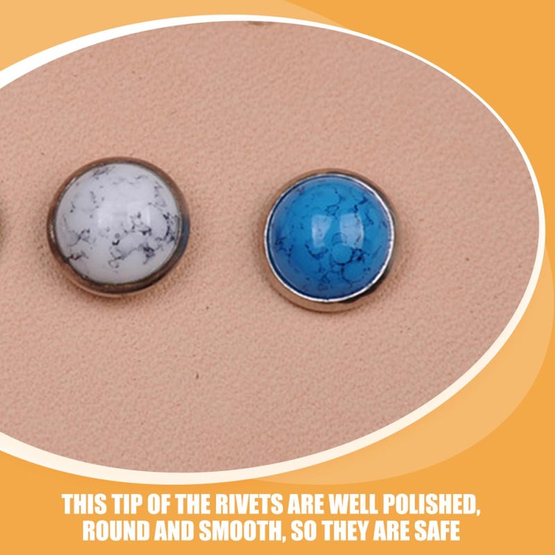 60 Pieces Metal Round Rivet Buttons Double Sided Mushroom Studs For DIY Craft Decoration - Image 5