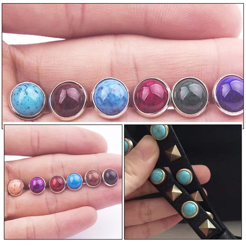 60 Pieces Metal Round Rivet Buttons Double Sided Mushroom Studs For DIY Craft Decoration - Image 4
