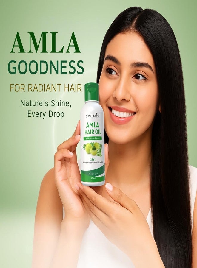 Smartdrops Amla Hair Oil for Daily Hair Care Routine, Lightweight Scalp Massage Oil, Smooth Texture Hair Styling Oil for Men and Women | 100ml (Pack 1) - Image 5
