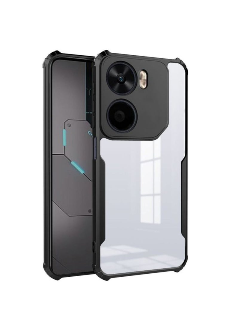 for Motorola G05/E15 Case, Ultra Thin Lightweight, Soft TPU Bumper, Acrylic Clear Back Cover Motorola G05/E15, Black  - Image 1
