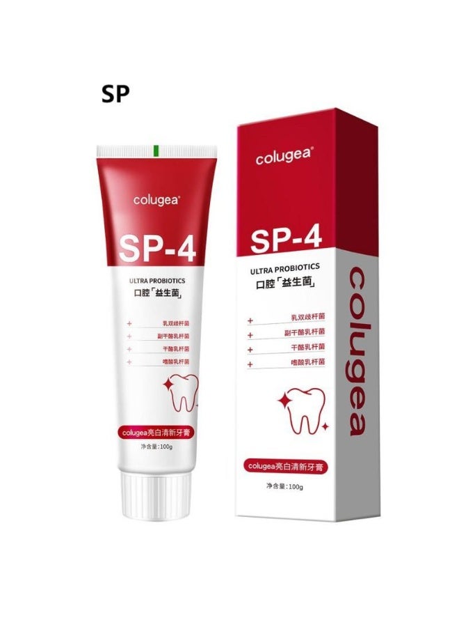 SP-4 Super Whitening Toothpaste, SP-4 Probiotic Whitening Toothpaste, Probiotic Whitening Toothpaste, SP-4 Paste Oral Health Management, Fresh Breath (Red) - Image 1