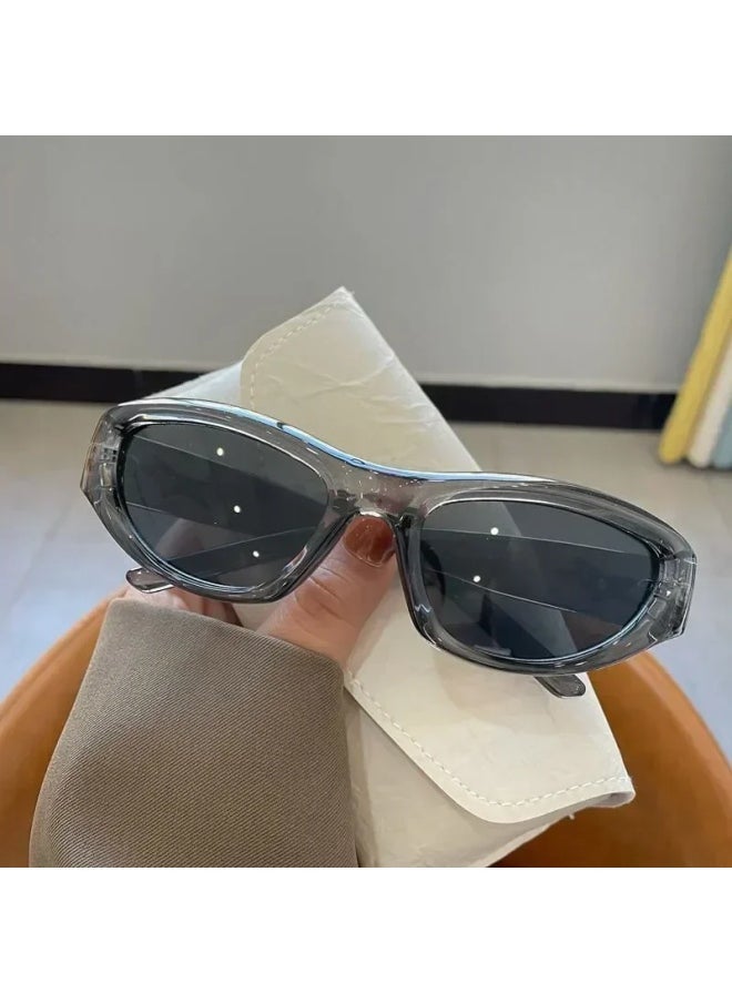 Generic - Vintage Punk Sports Sunglasses Women Men Y2K Style Cat Eye Sun Glasses Mirror Fashion Eyewear 2000s Retro Shades Gafas De Sol-Lenses Color:black - Image 1