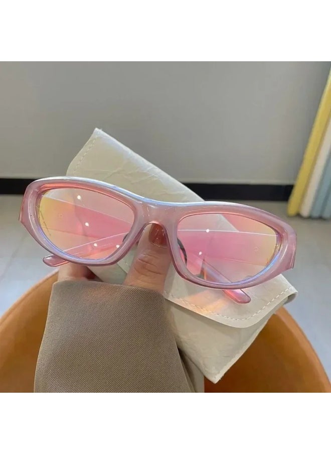 Generic - Vintage Punk Sports Sunglasses Women Men Y2K Style Cat Eye Sun Glasses Mirror Fashion Eyewear 2000s Retro Shades Gafas De Sol-Lenses Color:black - Image 1