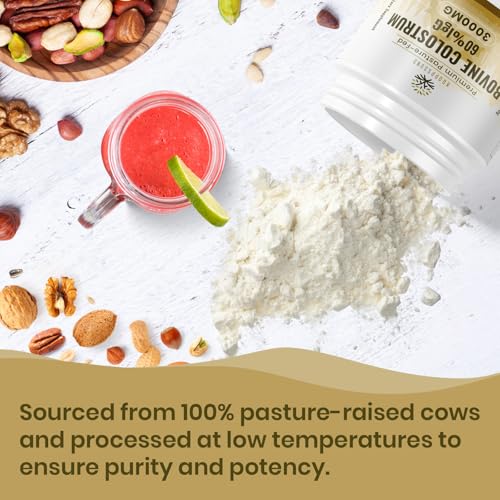 Kroppssund Bovine Colostrum Powder Supplement 3000 mg - Extra High 60% IgG Bovine Colostrum - Gut, Bone, Exercise, Immune - 50 Servings (1 Bottle) - Image 3